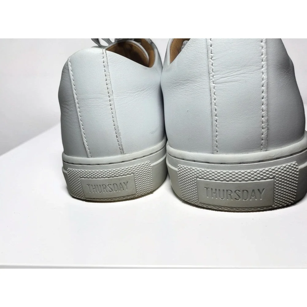 Thursday Everyday Shoes Men's Size 12 White Leather Low Top Casual Sneaker LK NW